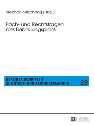 cover image of Fach- und Rechtsfragen des Bebauungsplans